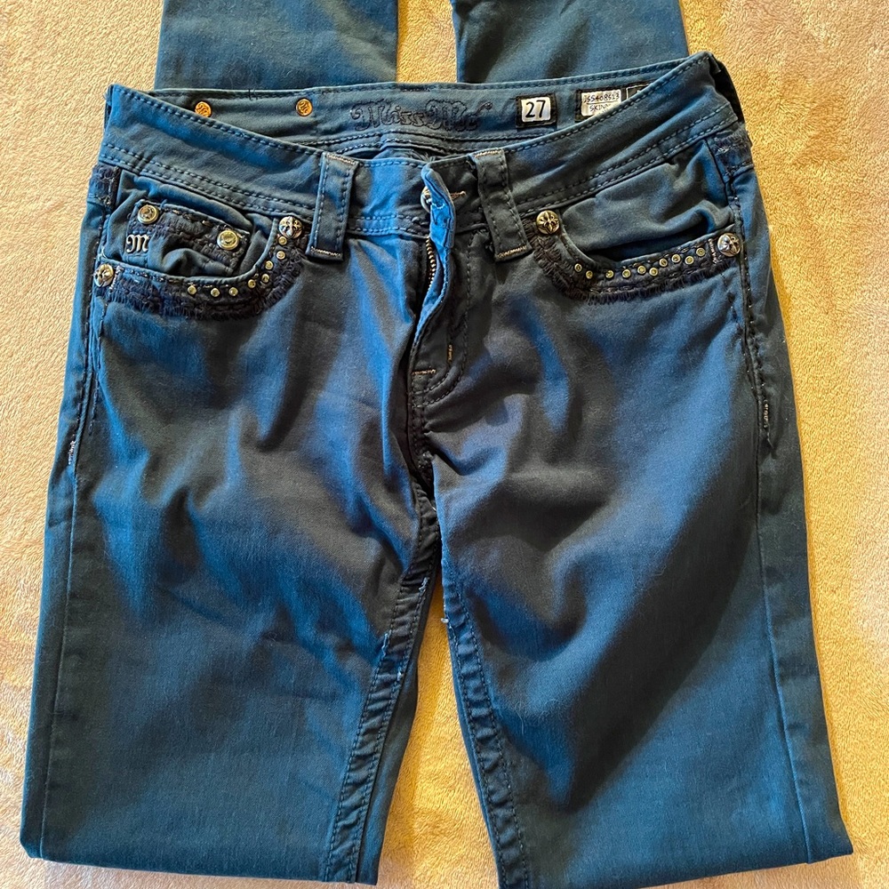 Miss Me, size 27, inseam 32, Skinny & TEAL!